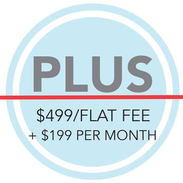 Plus Plan - $499 flat fee + $199/month